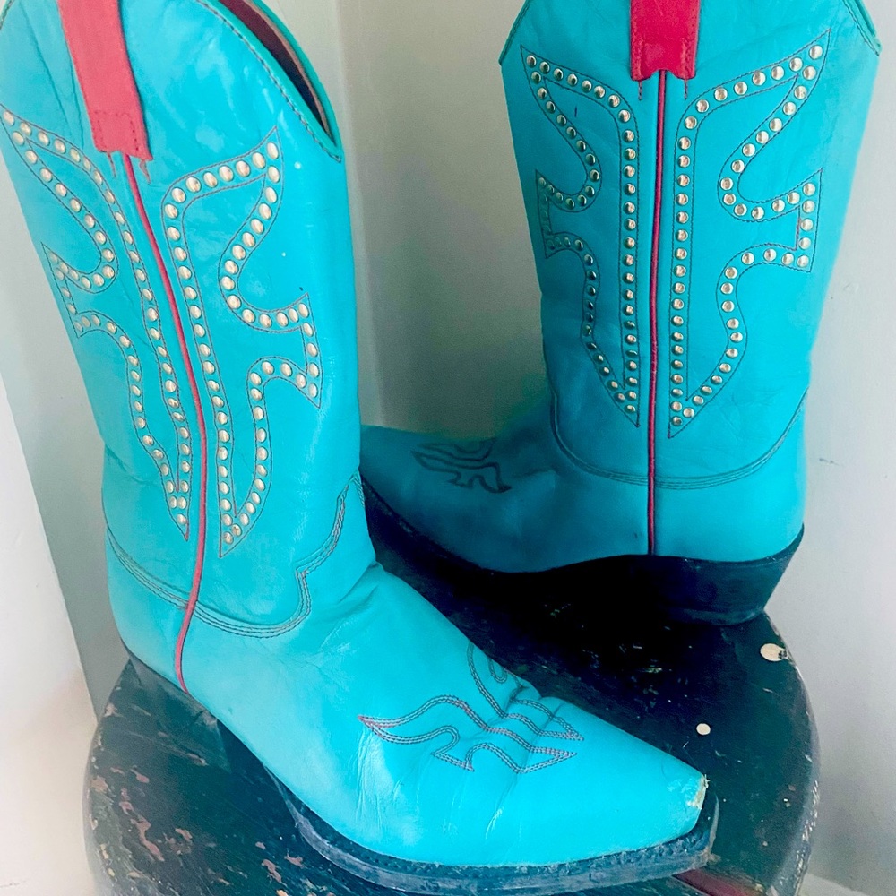 Frye turquoise boots